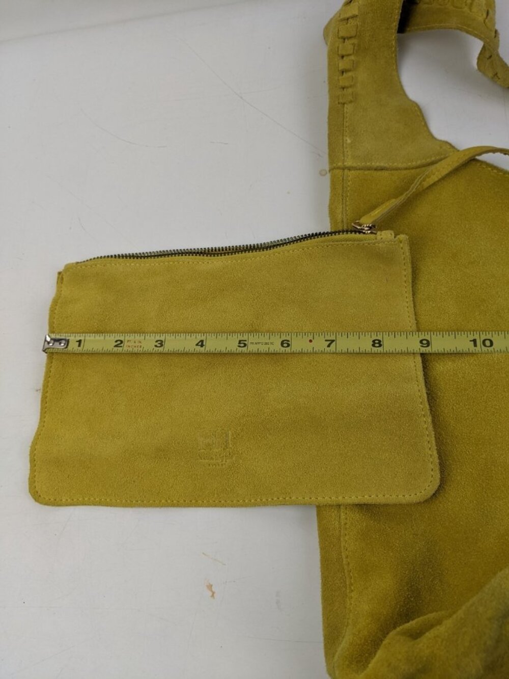 Haute Hippie 100% Leather Festival Suede Hobo Mustard Purse Bag Plus Wallet - Picture 10 of 16